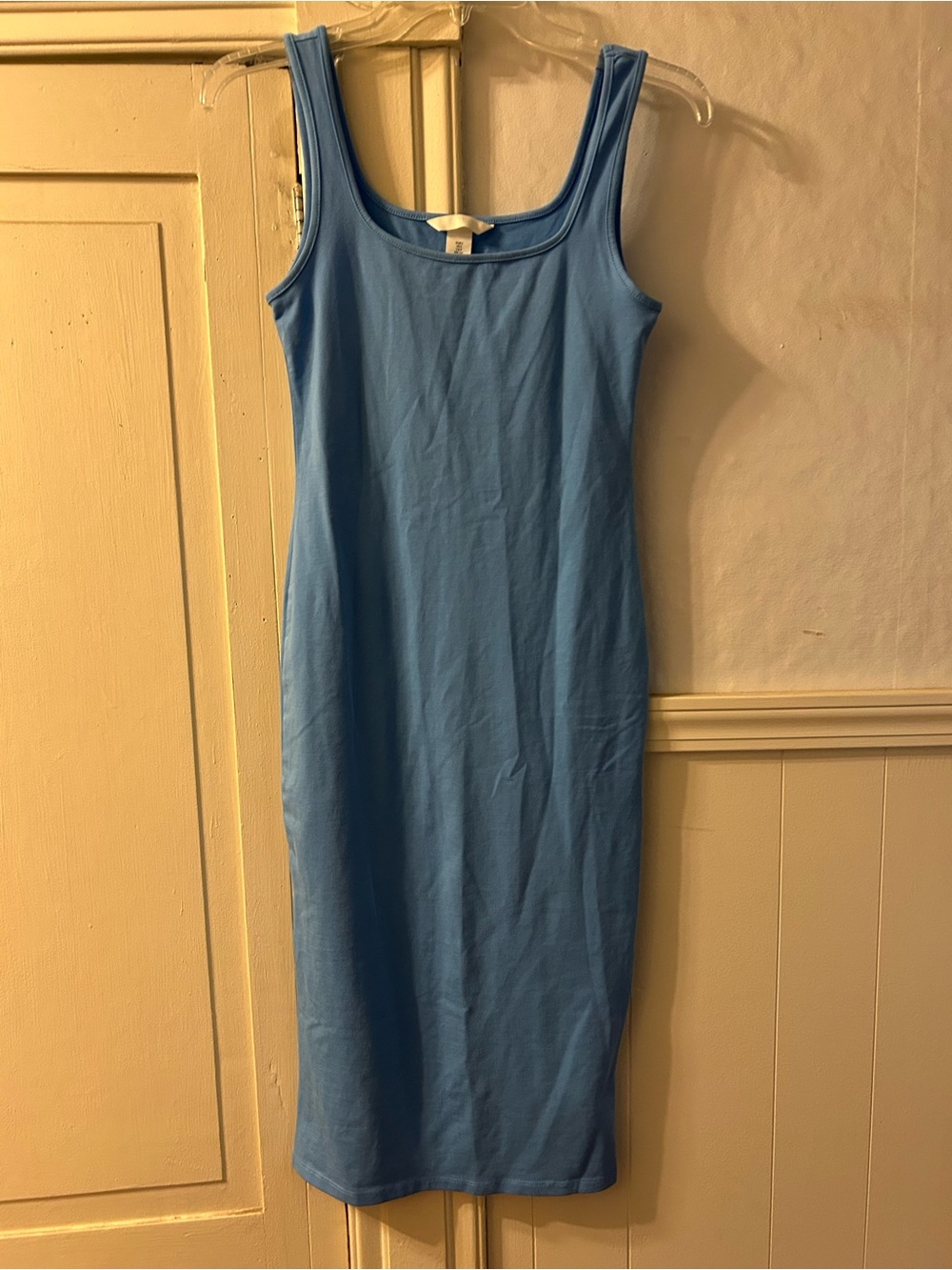 Light Blue Sleeveless Midi Tank Dress